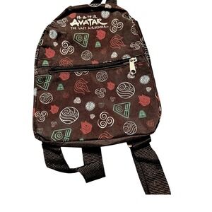 Avatar The Last Airbender Mini Backpack Black Canvas Elemental Symbols Bag